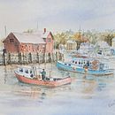 Gloucester, MA USA  Motif #1. Projekt z dziedziny Ilustracja naturalist, czna,  Malarstwo i Malowanie akwarelą użytkownika nsconley20 - 16.01.2025