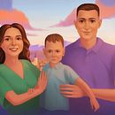 The family portrait . Menggambar Potret & Ilustrasi Digital proyek oleh Mariia Fedorii - 01.20.2025