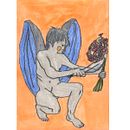 Chłopiec gargulcowy. Projekt z dziedziny Trad, c i jna ilustracja użytkownika rociomisscat - 20.01.2025