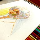 La donna dalle mille sfumature. Een project van Tekenen met kleurpotloden,  Tekening,  Portrettekening y Sketchbook van Alice Giardina - 22.01.2025