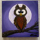 Owl at Night (Small canvas art project). Een project van Craft y Traditionele illustratie van Lisa Juettner - 26.01.2025