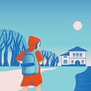 Caperucita escolar. Un proyecto de Ilustración editorial, Ilustración tradicional, Ilustración digital e Ilustración vectorial de Lisa Fernández Karlsson - 27.01.2025