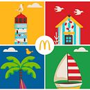 Toallas Campaña de verano para McDonald's. Digital Illustration, Graphic Design, Design, Advertising, Pattern Design, Vector Illustration, Editorial Illustration, and Packaging project by Marta Colomer - 01.29.2025