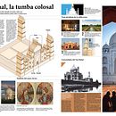 Diseño de infografía Taj Mahal. Graphic Design, Infographics, Information Design & Interactive Design project by Tatiana Cedillo Jurado - 01.29.2025