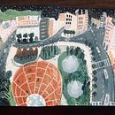 Plaza De BArcelona - Curso Maru Godas. Drawing project by Karina Puente Frantzen - 01.30.2025