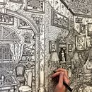 "Home, Maybe", Drawing Big with Fineliner Pen. Drawing, Fine Arts, Sketching & Ink Illustration project by Anna Wilson - 01.31.2025