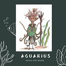 AQUARIUS the king of the sees Ein Projekt aus dem Bereich Design von Figuren, Zeichnung, Malerei, Bleistiftzeichnung und Aquarellmalerei von Claudia Ligendza - 02.02.2025