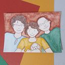 Família . Desenho com lápis de cor, Ilustração tradicional, Pintura, Desenho de retrato, e Pintura em aquarela projeto de Luiza Pires - 04.02.2025