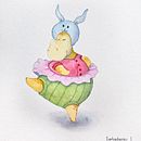 Watercolor rhinoceros ballerina Ein Projekt aus dem Bereich Bildende Künste, Zeichnung, Traditionelle Illustration, Kinderillustration, Erzählung, Malerei und Aquarellmalerei von Ірина Горбаченко - 08.02.2025