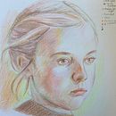 Girl  . % elizabeth_s_laurenson tarafından hazırlanan Renkli Kalem Çizimi, Çizim, Portre Çizimi, Ve Eskiz defteri projesi - 02.09.2025