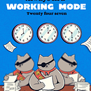 Always in a Workmode. Un projet de Illustration numérique, Dessin, Design graphique , et Conception de personnages de honeyvilletown - 09.02.2025