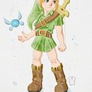 Young Link Watercolor . Desenho, Mangá, Ilustração tradicional, Pintura em aquarela e Ilustração digital projeto de Bella - 17.02.2025