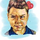 RETRATO DE MI PEQUEÑO. Een project van  Portrettekening van Oscar Guevara - 21.02.2025