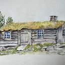 Log cabin. Een project van  Artistieke tekening,  Tekening,  Beeldende kunst, Traditionele illustratie, Tekening met potlood, Sketchbook y  Schetsen van Brit Holin - 23.02.2025