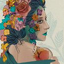 Flor Acuarela . Un projet de Illustration traditionnelle, Illustration vectorielle, Dessin de portrait et Illustration numérique de Alejandra Cortes - 25.02.2025