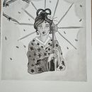 Illustrazione di china di una geisha a passeggio. Fine Arts, Traditional illustration, Drawing & Ink Illustration project by Silvia Scherma - 02.27.2025