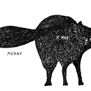 Merry X-mas from a cat . Projekt z dziedziny Ilustracja c, frowa, Design, Trad, c i jna ilustracja użytkownika lilko - 01.03.2025