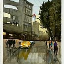 Street view(landscapes ). Un progetto di Belle arti, Pittura ad acquerello e Illustrazione architettonica di zhimakaman - 03.03.2025