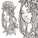 Preta e as laranjeiras . Een project van Digitale tekening, Digitale illustratie,  Tekening y  Tatoeageontwerp van Ana Paula Salomão do Nascimento - 08.03.2025
