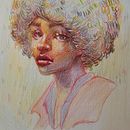 Vibrant Portrait Drawing with Colored Pencils Final Project . Desenho com lápis de cor, Desenho, Desenho de retrato, e Sketchbook projeto de rachelmartin1003 - 10.03.2025