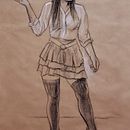 Dibujo de Figura Humana Femenina Vestida. Un proyecto de Bellas Artes, Bocetado, Dibujo, Dibujo a lápiz y Dibujo realista de Ronal Mamani Paredes - 13.03.2025