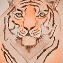 tigre en acuarela. Een project van Traditionele illustratie, Aquarelschilderen,  Beeldende kunst y Naturalistische illustratie van oligardom3 - 13.03.2025