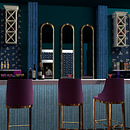 Dark easyspeak bar. Un progetto di Interior Design, Interior design, Interior Design, Teoria del colore e Progettazione dello spazio di denissew_1 - 18.03.2025