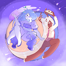 Clair de Lune. Ilustração digital, Ilustração infantil, e Teoria da cor projeto de 0marissoyyo - 21.03.2025
