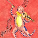 Gato, el superviolinista.. Ilustração infantil, Desenho, Pintura, e Pintura em aquarela projeto de Alfredo Pastor Mendoza - 24.03.2025