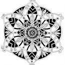 Mandala black & white . Menggambar, Ilustrasi Tinta, Terapi Seni, Meditasi, Dan Perhatian proyek oleh Cristina - 03.28.2025