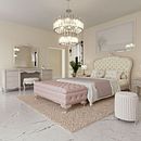 Classic French-style luxury bedroom . Arquitetura de interiores, Arquitetura, Design de interiores, Modelagem 3D, Interiores, 3D Design, e Visualização arquitetônica projeto de Rodrigo Lomazzi - 28.03.2025