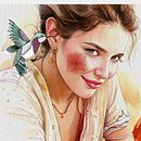 Tensa calma. Projekt z dziedziny Trad, c, jna ilustracja, Grafika wektorowa, Portret, Ilustracja c i frowa użytkownika sara_i_lop0103 - 30.03.2025