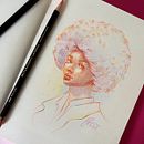 Ritratto Pop. Een project van Tekenen met kleurpotloden,  Tekening,  Portrettekening y Sketchbook van Marina Palumbieri - 06.04.2025