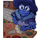 Meu projeto: Sapinho mago cozinhando. Un projet de Business, Dessin numérique, Illustration numérique, Illustration traditionnelle , et Marketing de leovinicius_oliveira18 - 08.04.2025