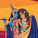 Krishna & Radha. Een project van Digitale illustratie y  Illustratie met inkt van keliz_de_kellogz - 11.04.2025