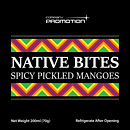 Native Bites: Spicy Pickled Mangoes. Een project van  Br, ing en identiteit, Grafisch ontwerp y Logo-ontwerp van franzzapanta1033 - 13.04.2025