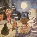 Children's Book Illustration: Where The Wild Snow Falls Ein Projekt aus dem Bereich Kinder- und Jugendliteratur, Kinderillustration, Sketchbook, Aquarellmalerei, Design von Figuren, Zeichnung, Malerei, Stor, telling, Stor und board von info - 18.04.2025