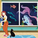 Acquario invertito. Un progetto di Illustrazione digitale e Disegno di Anita Farneti - 21.04.2025