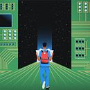 Travel to AI. Digital Illustration project by Ilya Guk - 04.21.2025