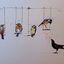 Bird's Play. Un progetto di Illustrazione tradizionale, Pittura ad acquerello, Disegno realistico e Illustrazione naturalistica di Amanda Heenan - 21.04.2025