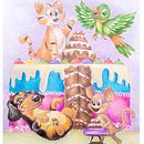 Fête des animaux. Un projet de Illustration traditionnelle de sulabip - 21.04.2025