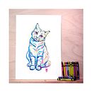 My Rainbow Cat: Discover Complementary Colors . Ilustrație tradițională, Desen, Arte plastice, Consultanță creativă, Desen în creion, Ilustrație pentru copii și Desen în creion colorat de mevades - 04.22.2025