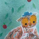 Mr. Owl and the Apple Pie. Traditional illustration project by maria_t908 - 04.22.2025
