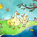 Glückliche Entenküken Ein Projekt aus dem Bereich Zeichnung, Digitale Illustration und Design von Figuren von Ioana Micleușanu - 22.04.2025