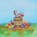 Conejo de Pascua. Un proyecto de Ilustración digital, Dibujo, Diseño, Diseño de personajes, Pintura, Narrativa, Creatividad y Dibujo digital de Luciane Costa - 22.04.2025