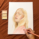 Illustrated Watercolor Portrait. Een project van  Beeldende kunst, Traditionele illustratie, Schilderij, Aquarelschilderen,  Tekening,  Portrettekening y  Artistieke tekening van Mel - 23.04.2025