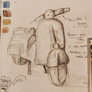 Vespa. Traditional illustration, Architectural Illustration, Watercolor Painting, and Sketchbook project by Ana Valeria Pérez Maya - 04.27.2025