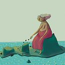 Historia de Jeju: Seolmundae Halmang (설문대할망). Digital Illustration, and Editorial Illustration project by Johana Jaramillo - 04.27.2025