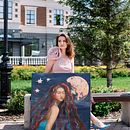 The girl and the moon. Painting project by natalya_art_studio - 04.28.2025