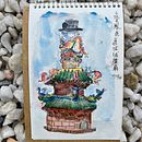 Zuoying Temple Ein Projekt aus dem Bereich Traditionelle Illustration, Architektonische Illustration, Aquarellmalerei und Sketchbook von ladylollustrations - 03.05.2025